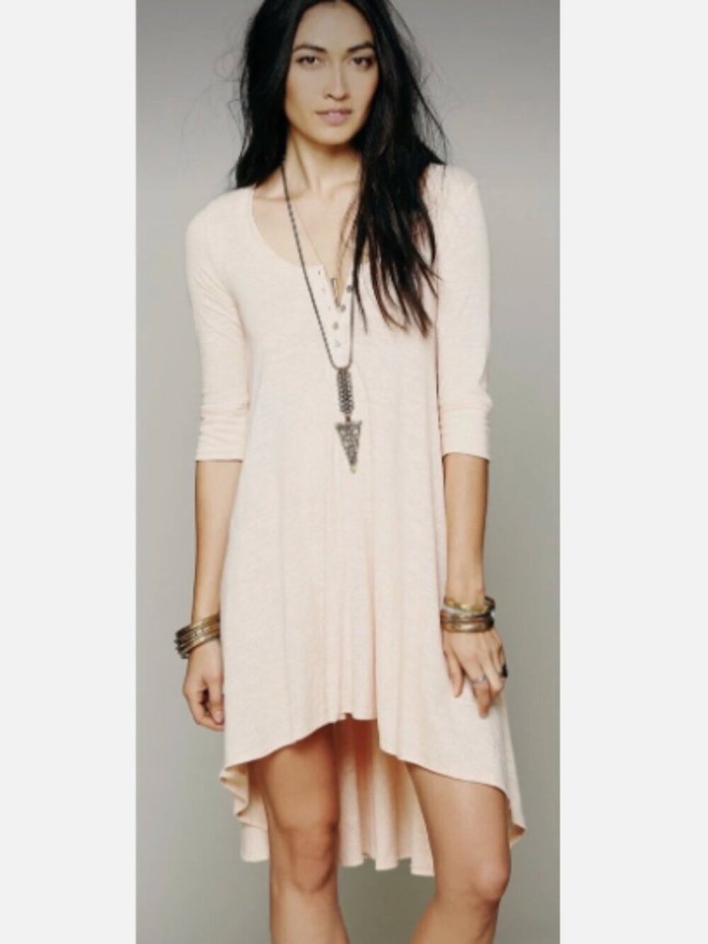 We The Free Drippy High Low Tunic Dress Jersey Stretch Flowy Size Small Women's
